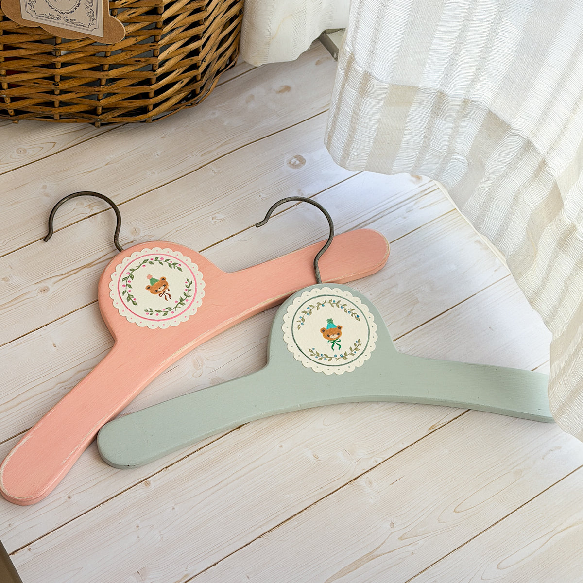 Cute Hand-painted Wood Baby Child Hanger | Choose No.2-3