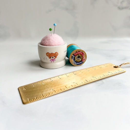 Hand Painted Wood Egg Cup Pin Cushion | No.15