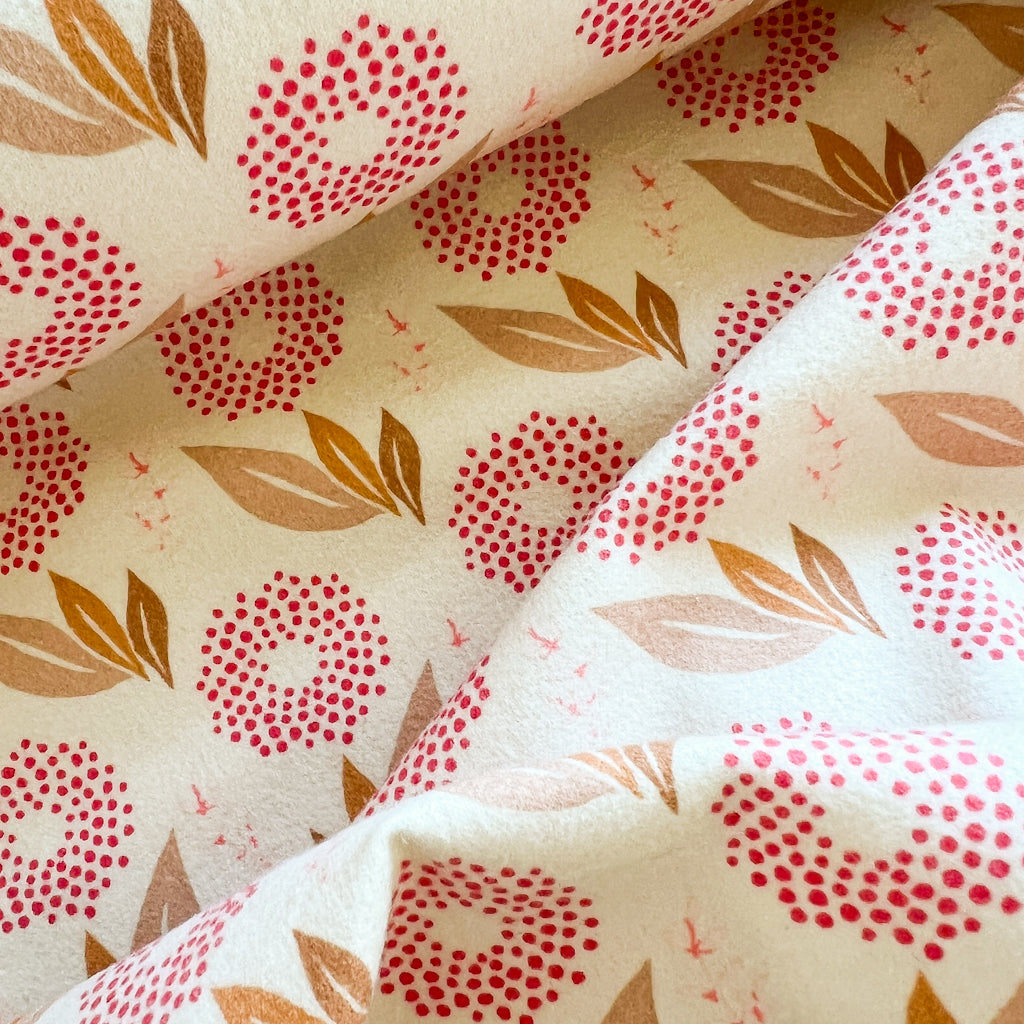 Clay Flower FLANNEL fabric by Amy Sinibaldi | 1 yard