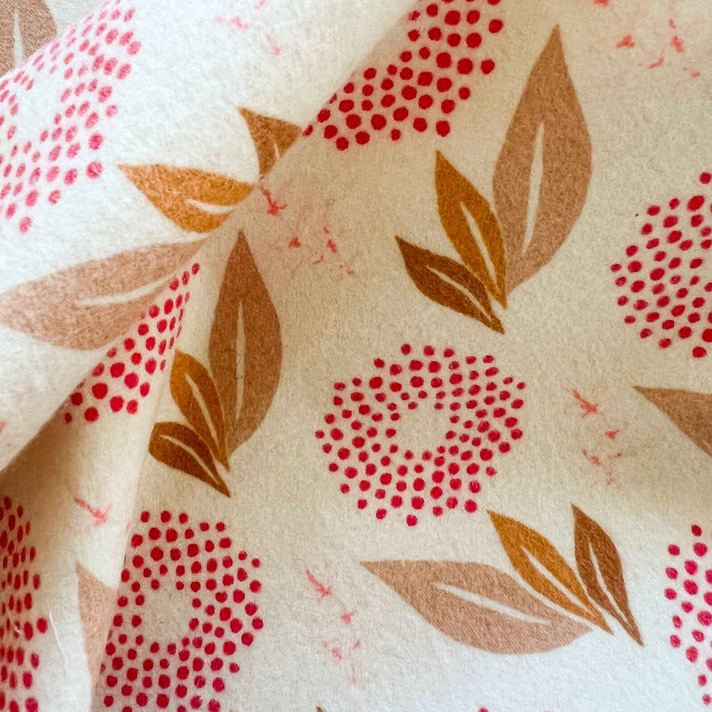 Clay Flower FLANNEL fabric by Amy Sinibaldi | 1 yard