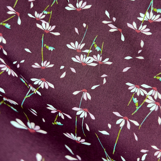 He Loves Me - Plum cotton quilting fabric by Amy Sinibaldi | By the Half Yard