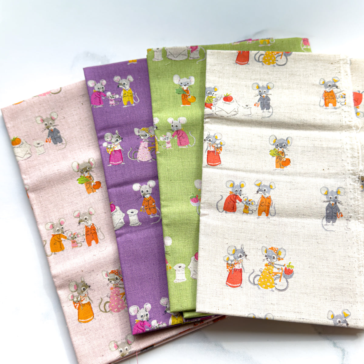 Heather Ross for Kokka Country City Mice linen cotton | Choose Color