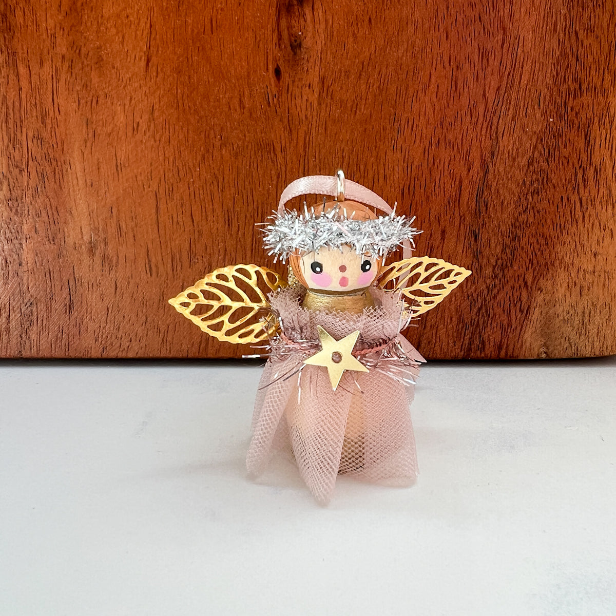 Hand Painted Holiday Fairy Angels | Small Angels in Pink dresses | Choose Angel No.32-35