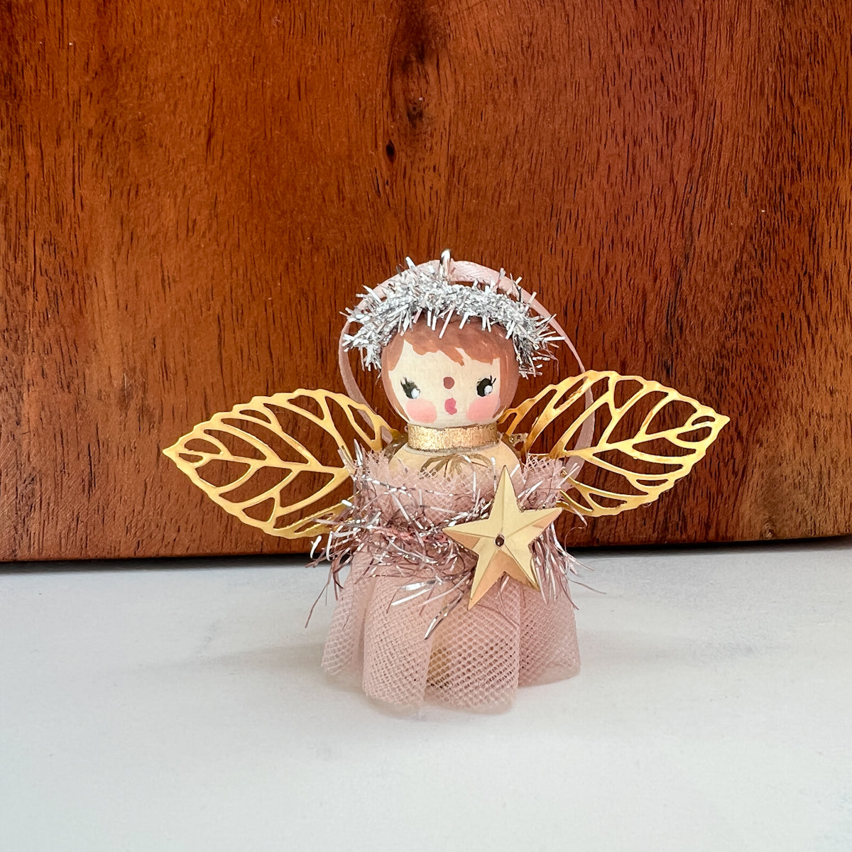 Hand Painted Holiday Fairy Angels | Small Angels in Pink dresses | Choose Angel No.32-35