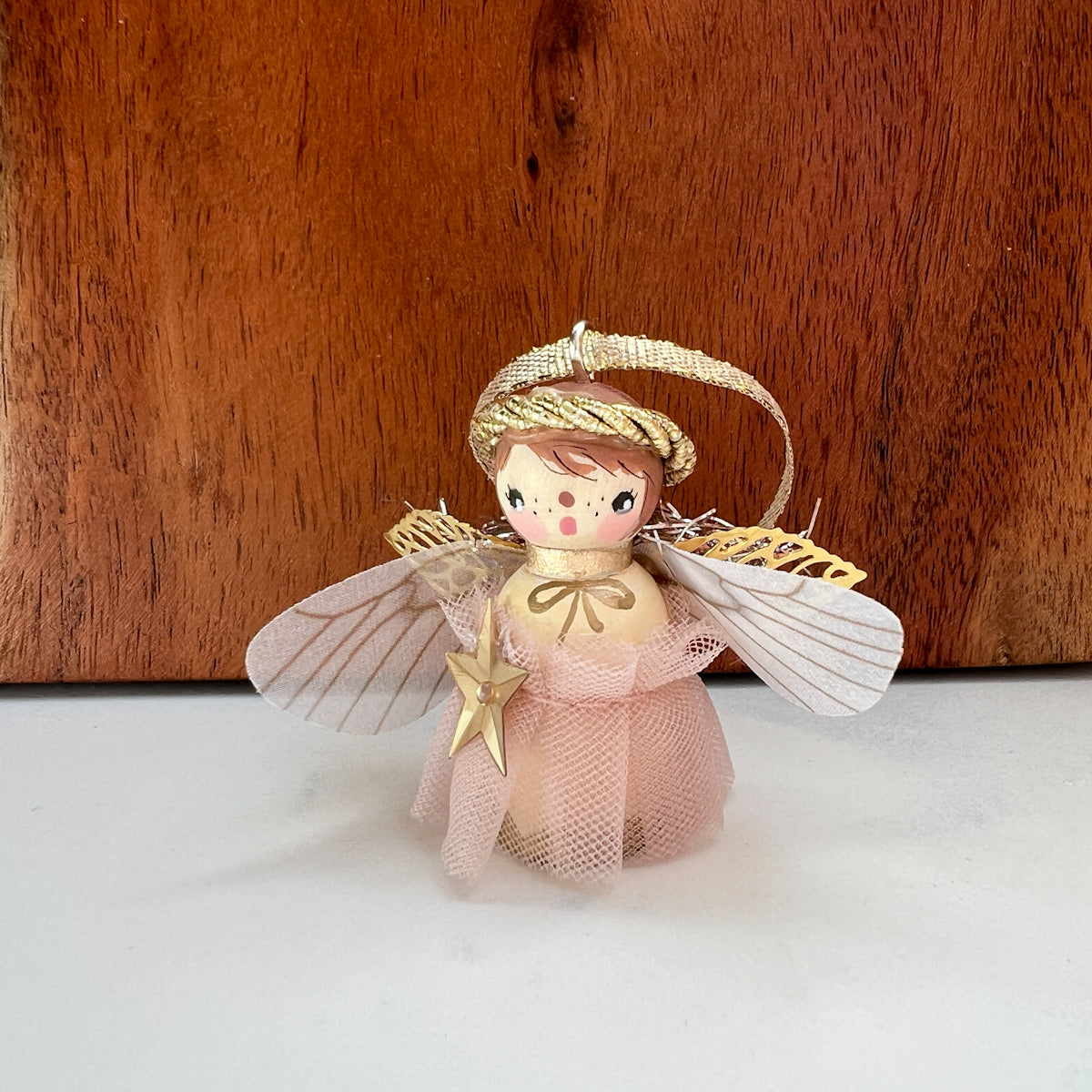 Hand Painted Holiday Fairy Angels | Small Angels in Pink dresses | Choose Angel No.32-35