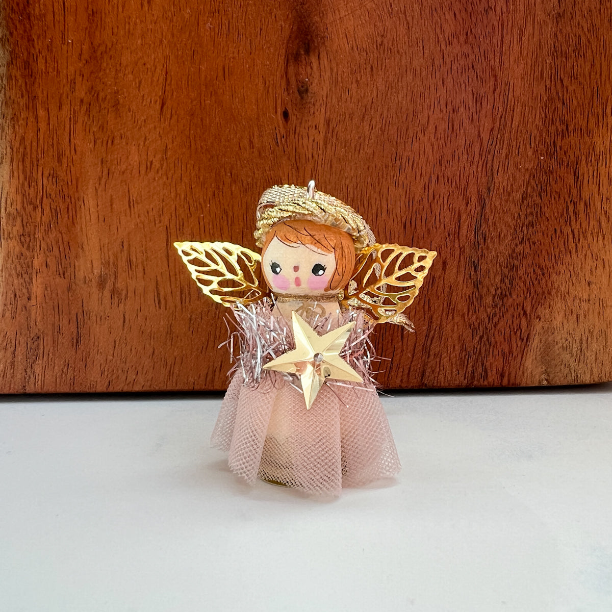 Hand Painted Holiday Fairy Angels | Small Angels in Pink dresses | Choose Angel No.32-35