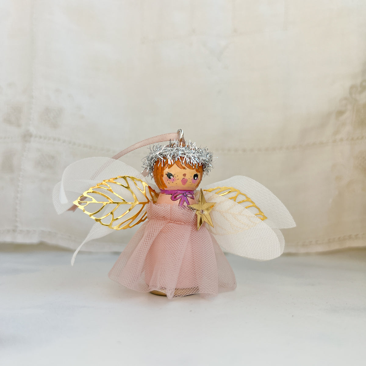 Hand Painted Holiday Fairy Angels | Medium with Pink dress | Choose Angel No.12-16