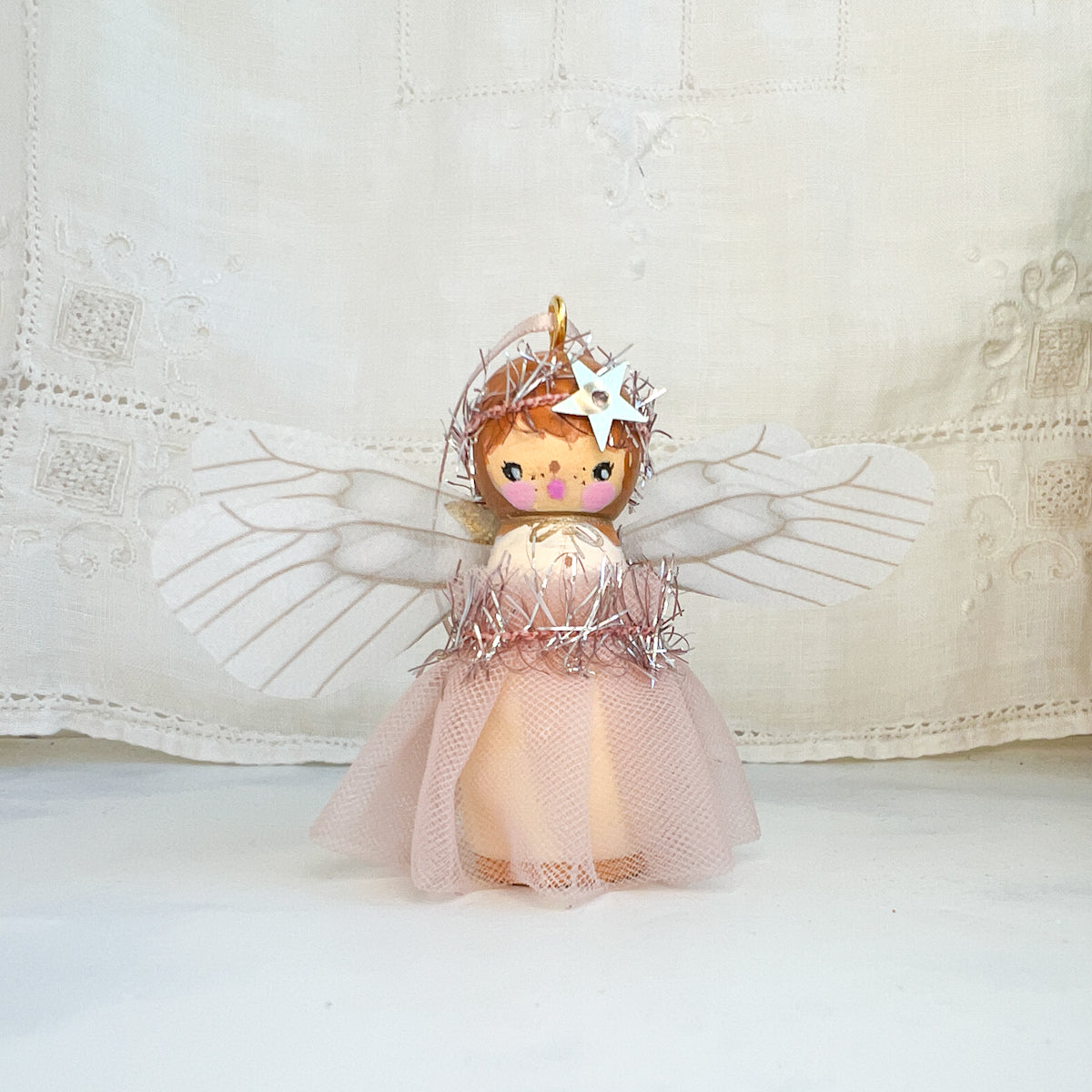 Hand Painted Holiday Fairy Angels | Medium with Pink dress | Choose Angel No.12-16