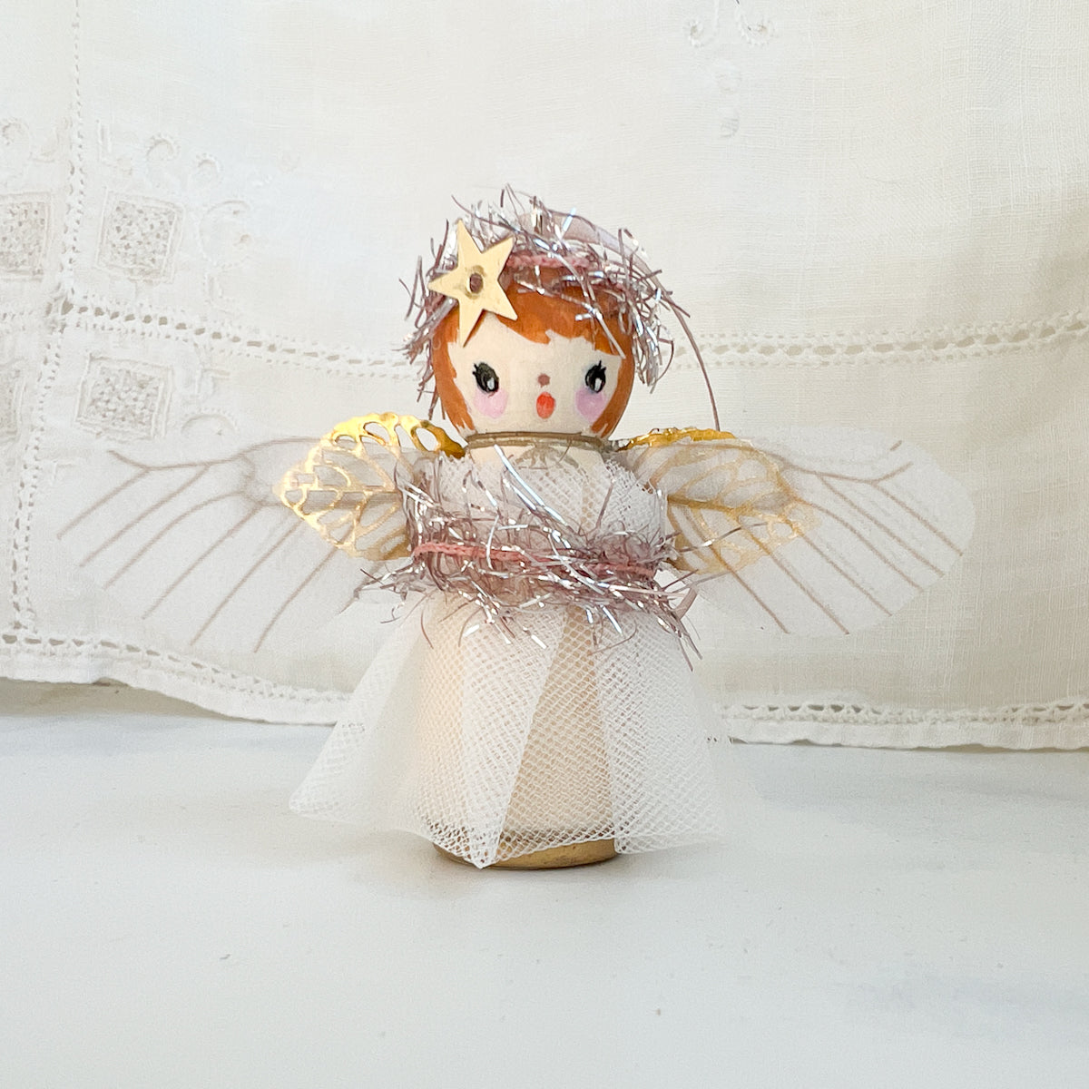 Hand Painted Holiday Fairy Angels | Medium with White dress | Choose Angel No.5-11