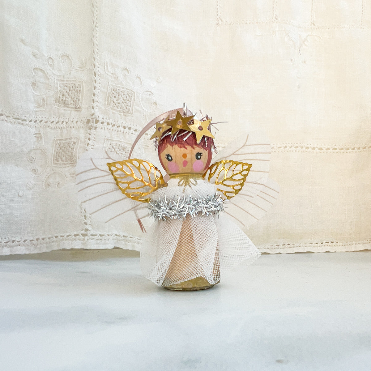 Hand Painted Holiday Fairy Angels | Medium with White dress | Choose Angel No.5-11