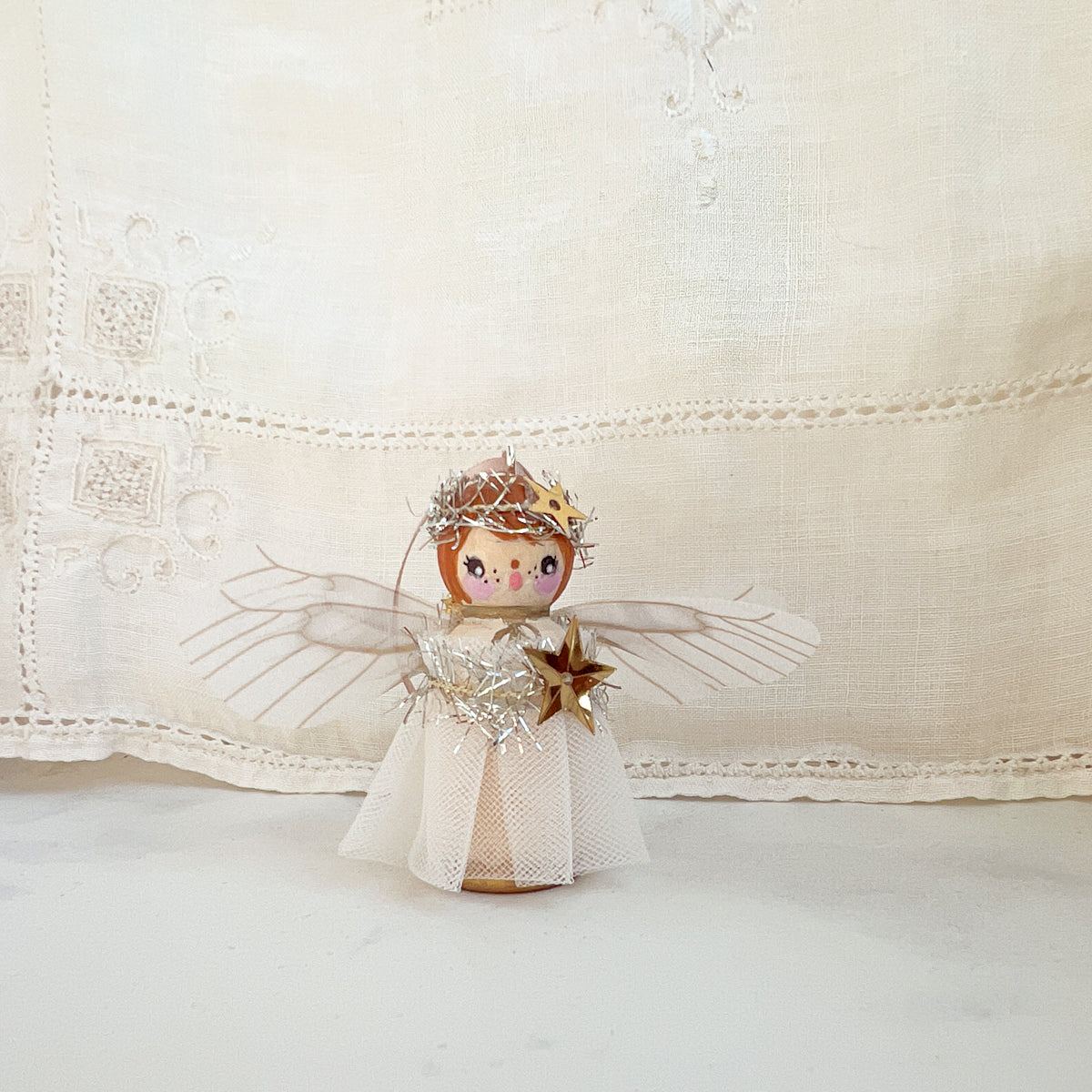 Hand Painted Holiday Fairy Angels | Medium with White dress | Choose Angel No.5-11