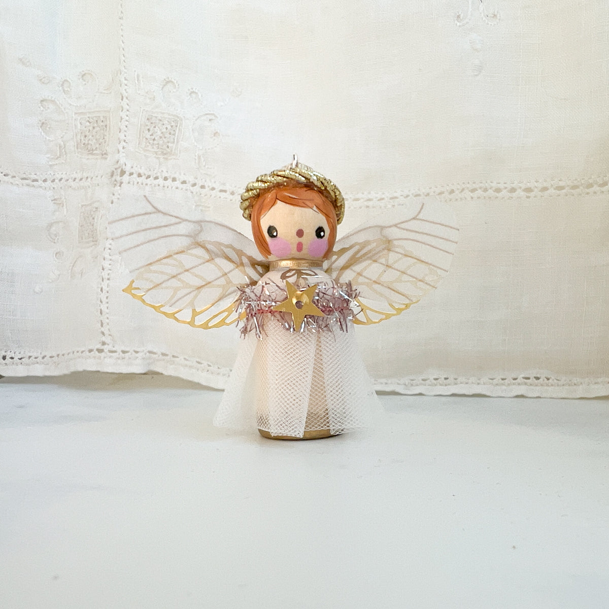 Hand Painted Holiday Fairy Angels | Medium with White dress | Choose Angel No.5-11