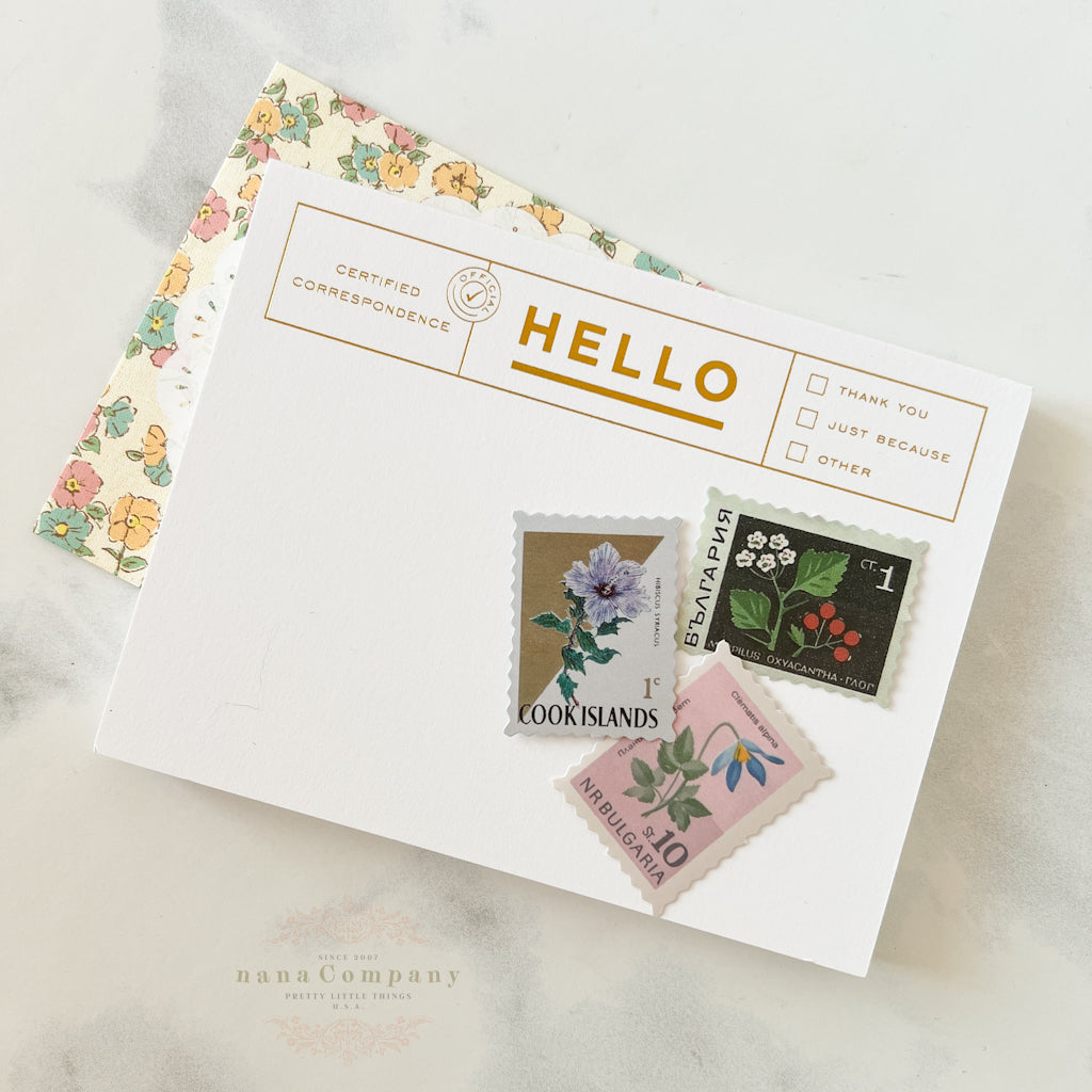 International Floral Stamp Stickers