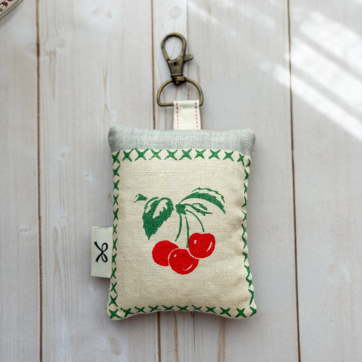Vintage Cherry Cotton Lavender Sachet with Clip | Large | Choose Style