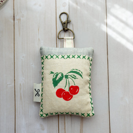 Vintage Cherry Cotton Lavender Sachet with Clip | Large | Choose Style