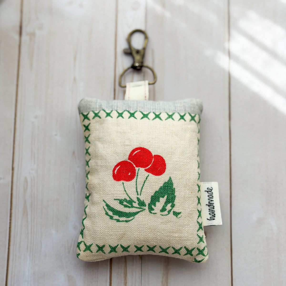 Vintage Cherry Cotton Lavender Sachet with Clip | Large | Choose Style