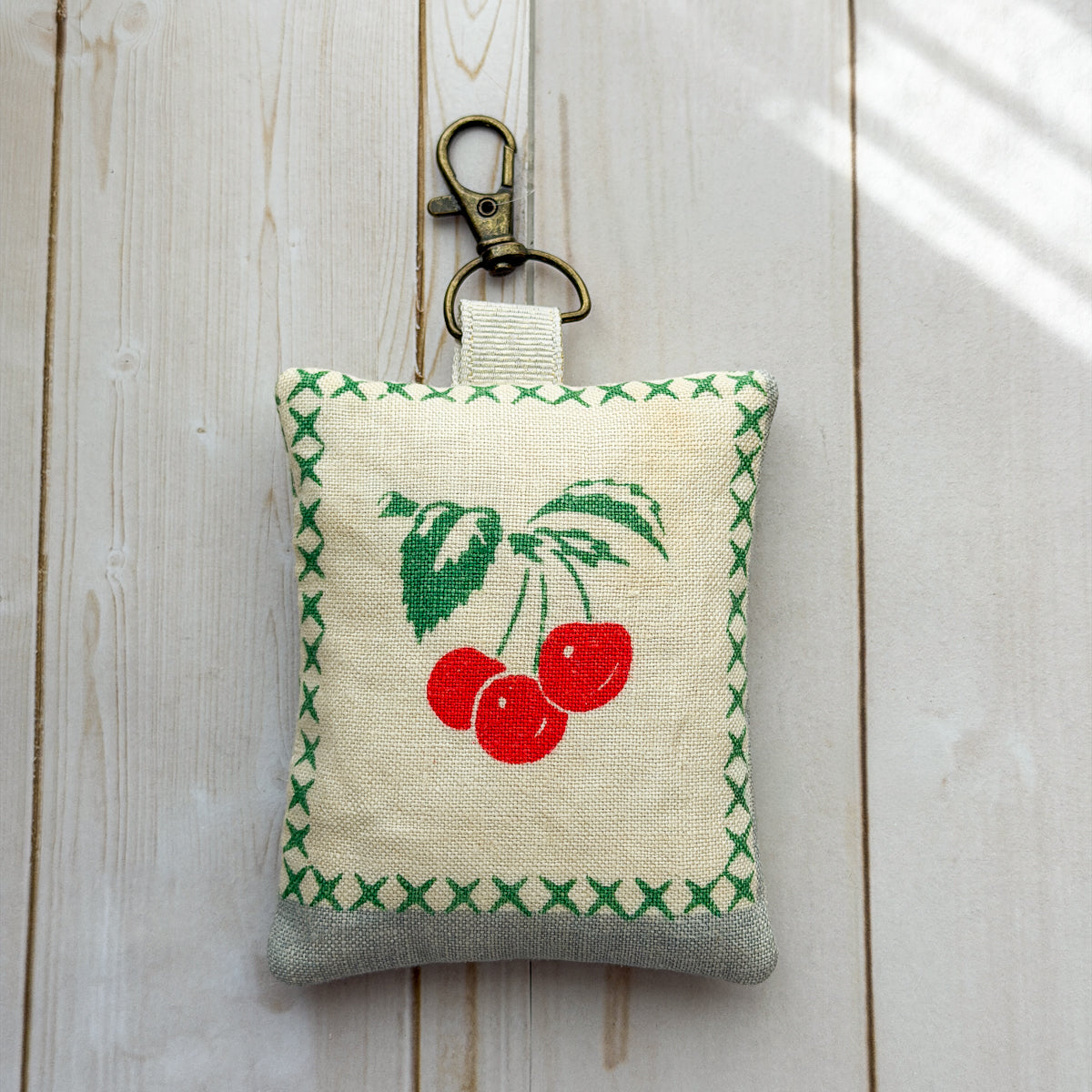 Vintage Cherry Cotton Lavender Sachet with Clip | Large | Choose Style