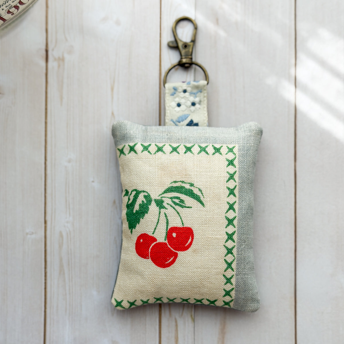 Vintage Cherry Cotton Lavender Sachet with Clip | Large | Choose Style
