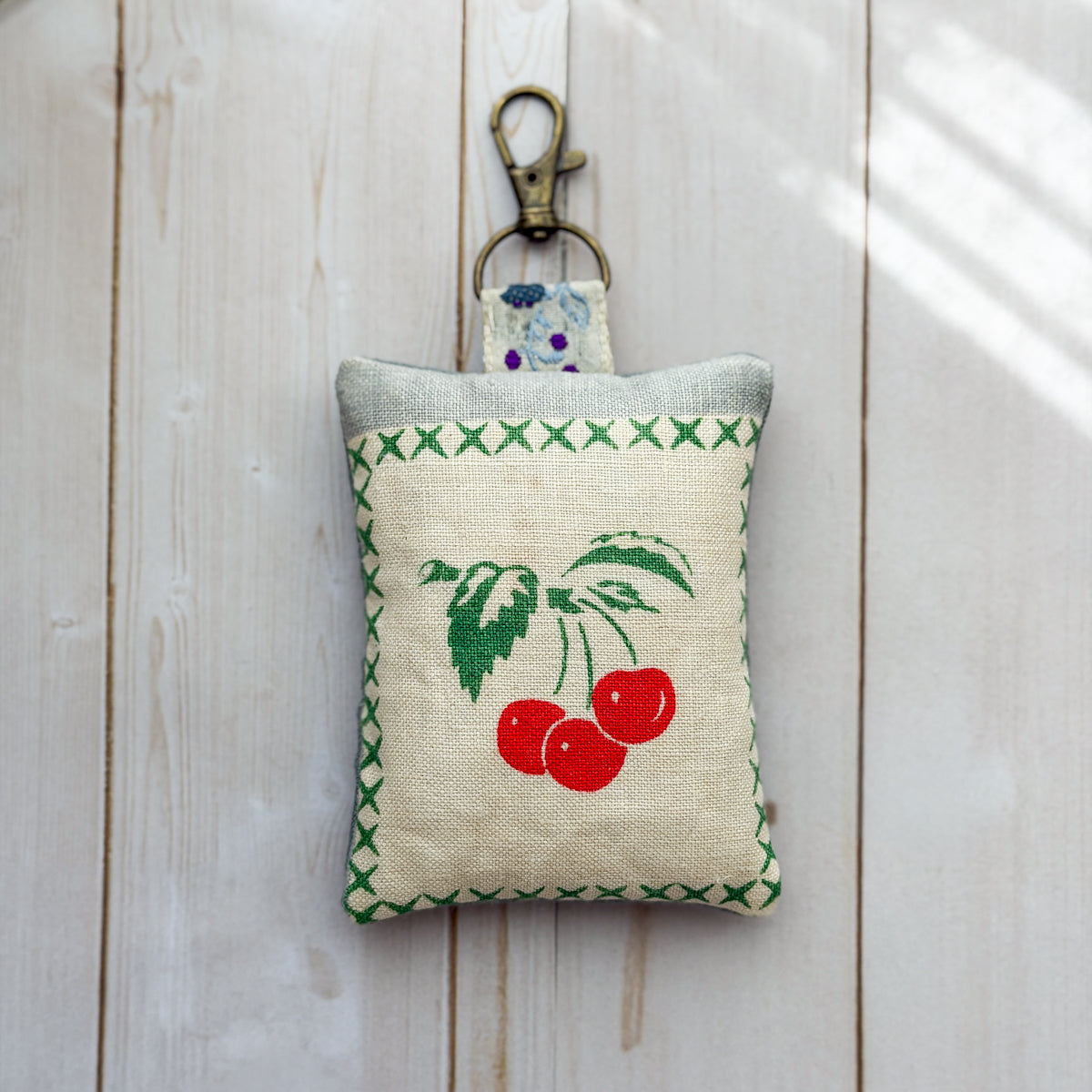 Vintage Cherry Cotton Lavender Sachet with Clip | Large | Choose Style
