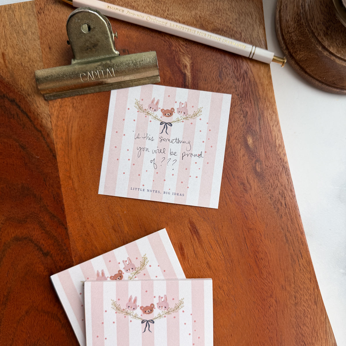 Little Notes, Big Ideas | Fifty sheet Cute Striped Post-it Note pad