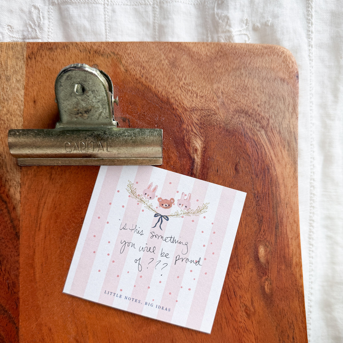 Little Notes, Big Ideas | Fifty sheet Cute Striped Post-it Note pad