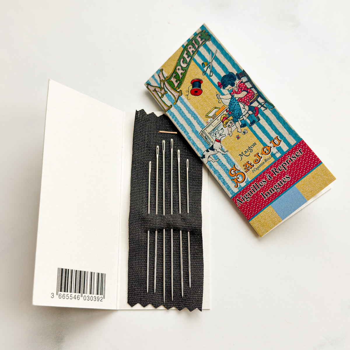 Sajou Long Darning Needles Little Girl Sewing | Booklet of Six Needles