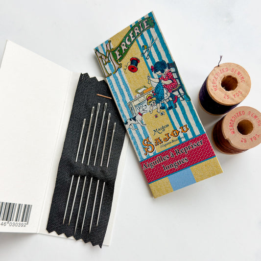 Sajou Long Darning Needles Little Girl Sewing | Booklet of Six Needles