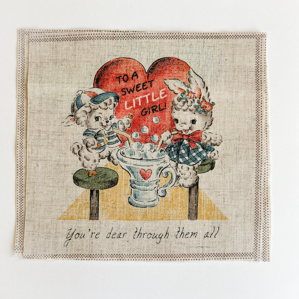 Merry Bon Bon on Natural Linen | Individual Square | No.13