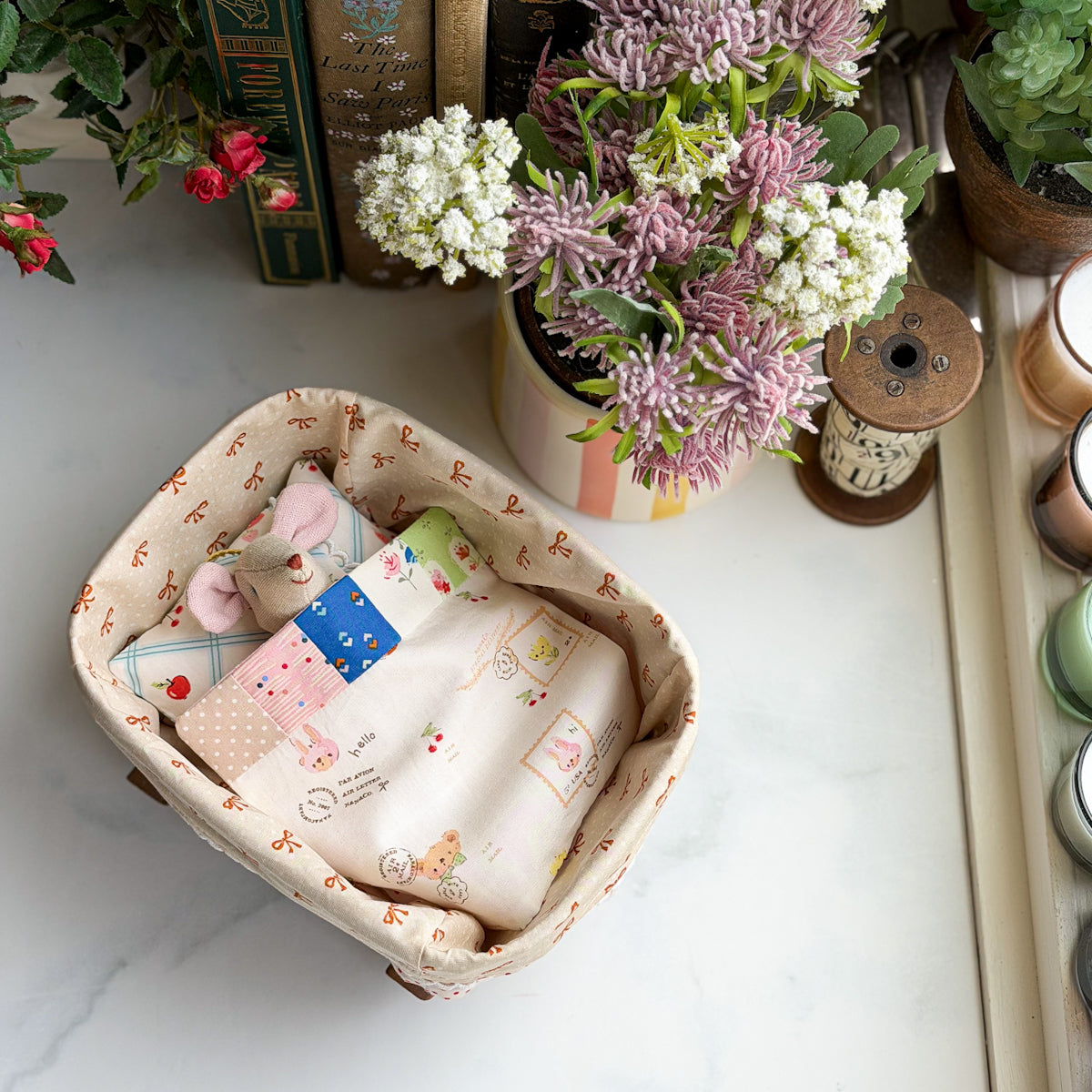 Vintage Rocker Basket + Bedding Set by nanaCompany