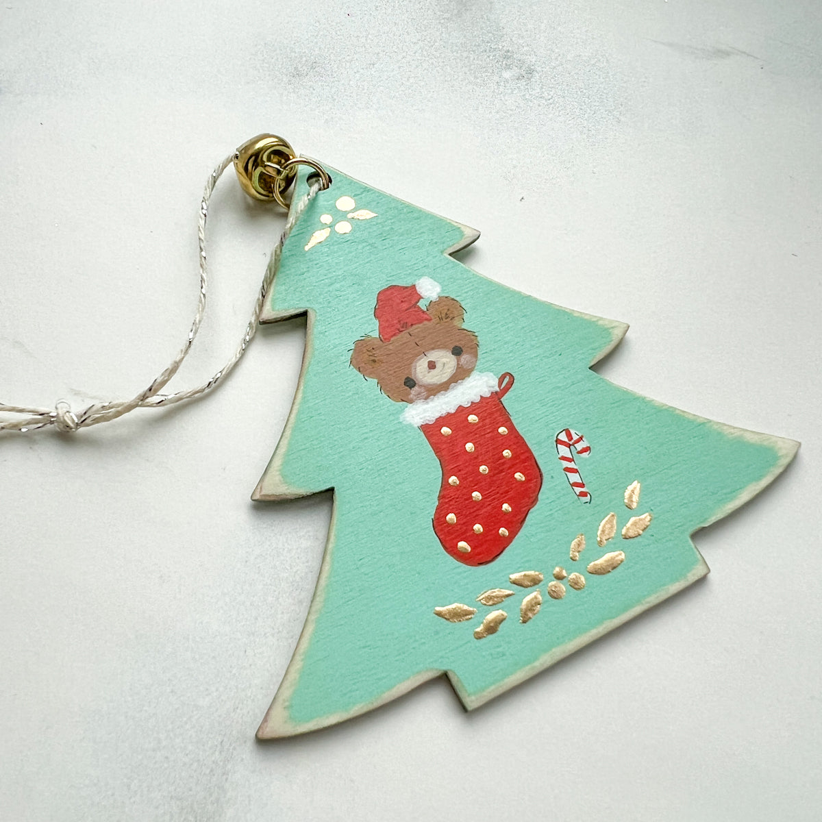 Mint & Green Christmas Stocking Stuffer Ornaments - Choose Style Bunny, Kitty, Bear