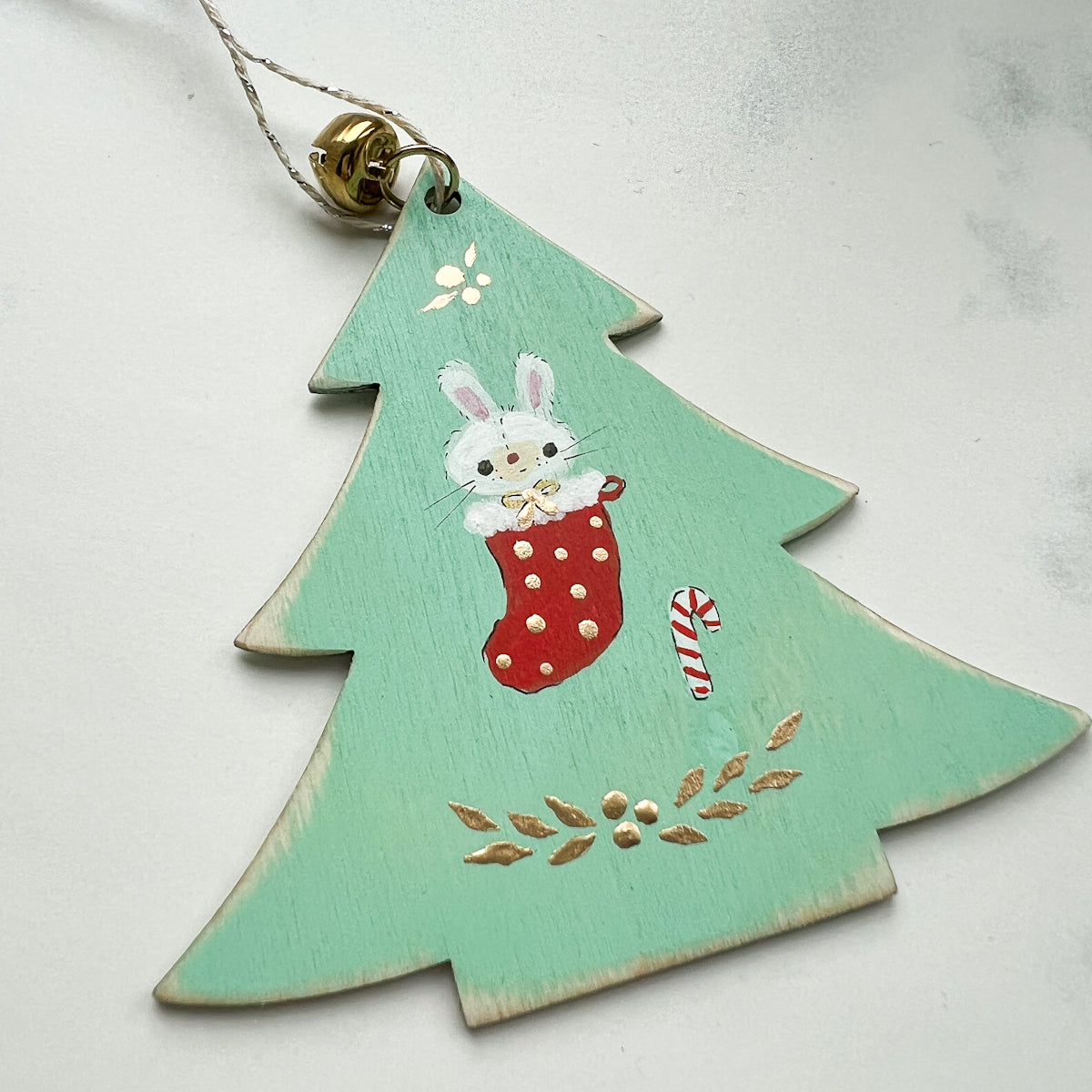 Mint & Green Christmas Stocking Stuffer Ornaments - Choose Style Bunny, Kitty, Bear