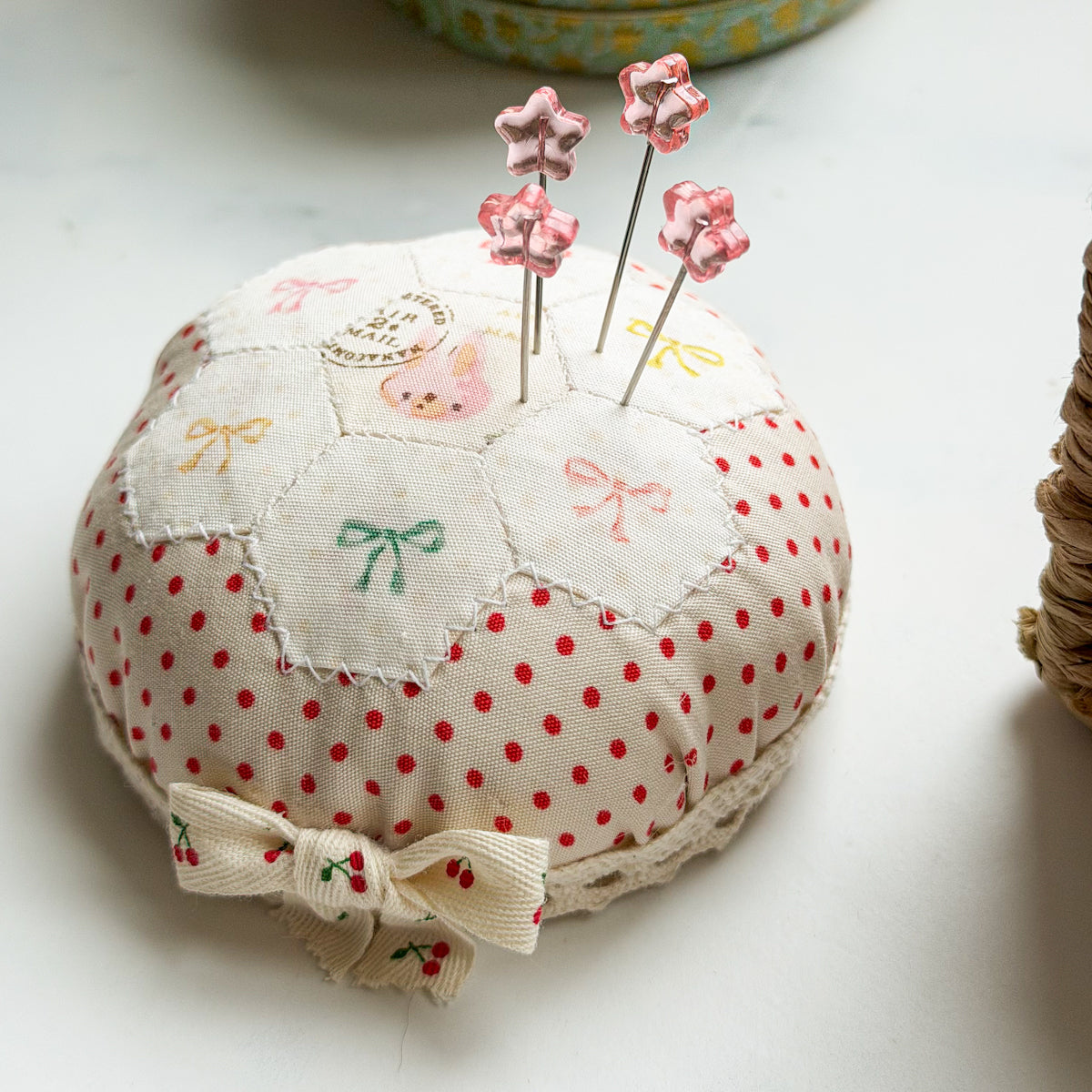 Muffin-Top Wood bottom Pin Cushion | MINIMO fabrics No.1