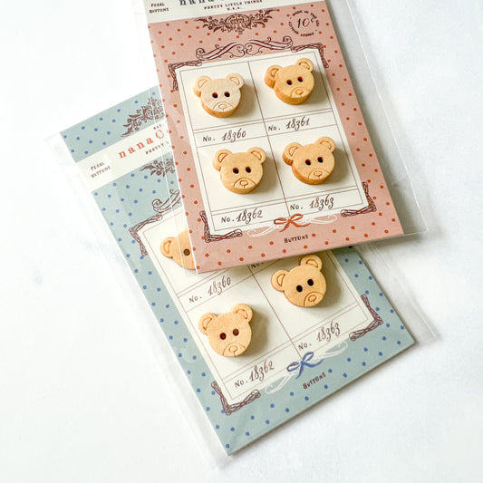 Natural Bear wood buttons | Set of 4