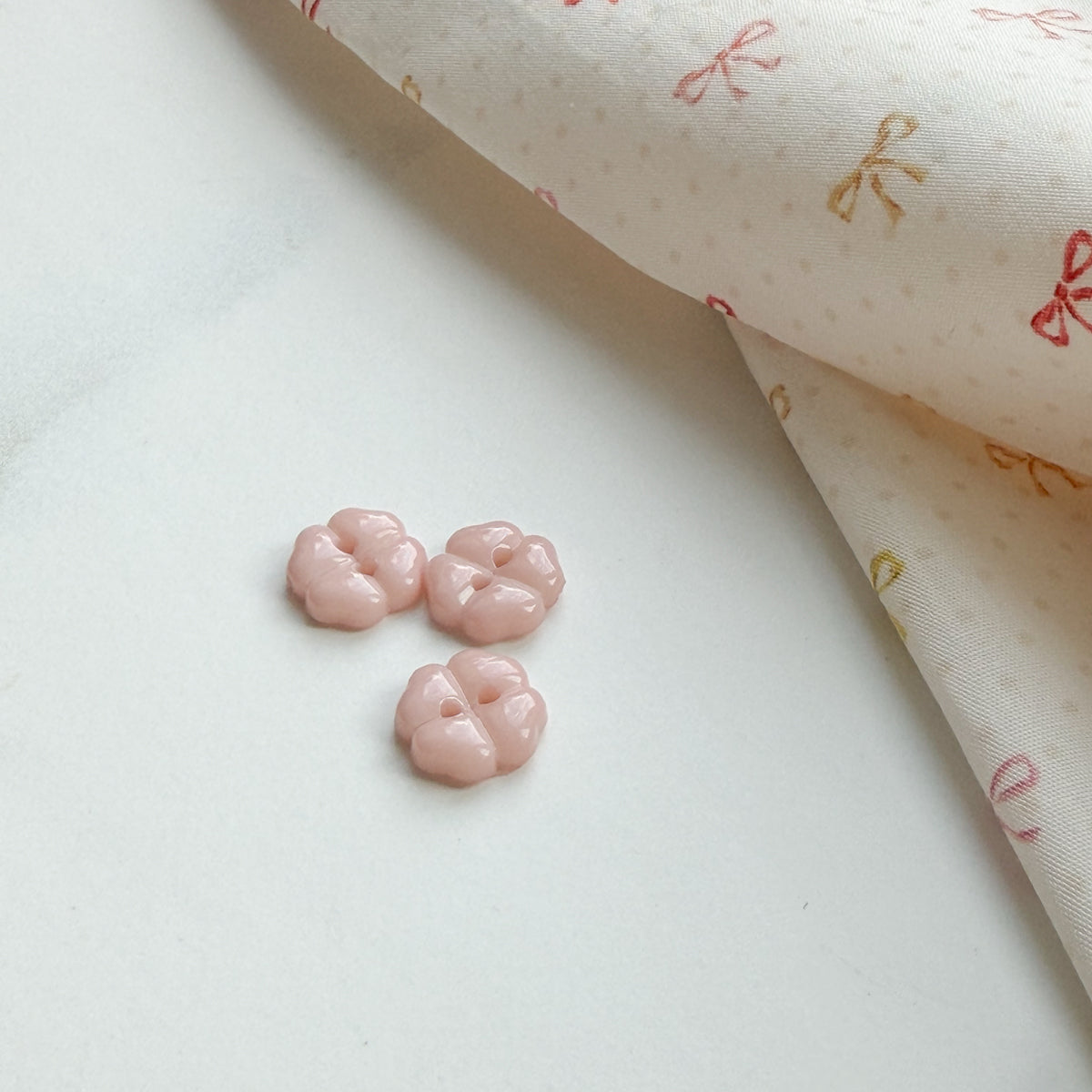 Pale Pink Sweet Clover Petal Two Hole Buttons | Set of four buttons