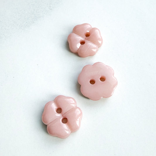 Pale Pink Sweet Clover Petal Two Hole Buttons | Set of four buttons