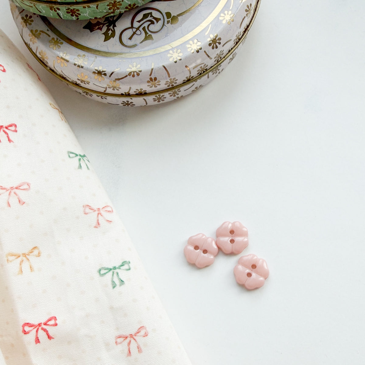 Pale Pink Sweet Clover Petal Two Hole Buttons | Set of four buttons