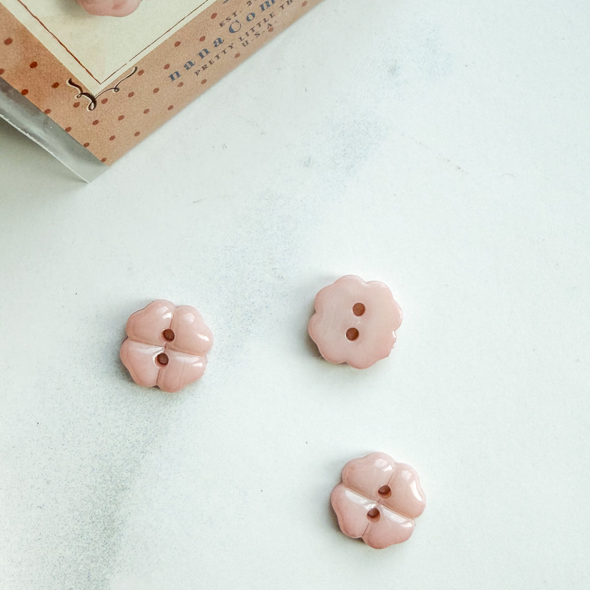 Pale Pink Sweet Clover Petal Two Hole Buttons | Set of four buttons