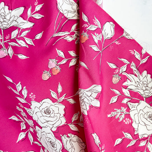 Pastoral- Magenta cotton quilting fabric by Amy Sinibaldi | By the Half Yard