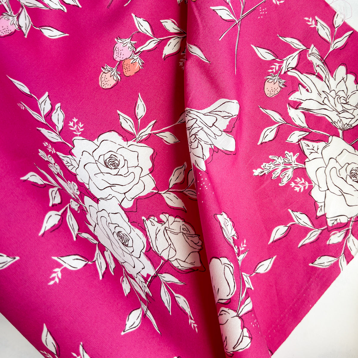 Pastoral- Magenta cotton quilting fabric by Amy Sinibaldi | By the Half Yard