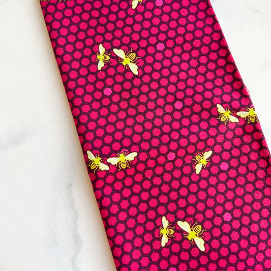 Patty Young Flora and Fauna Hive Fabric in Fuschia | Half Yard