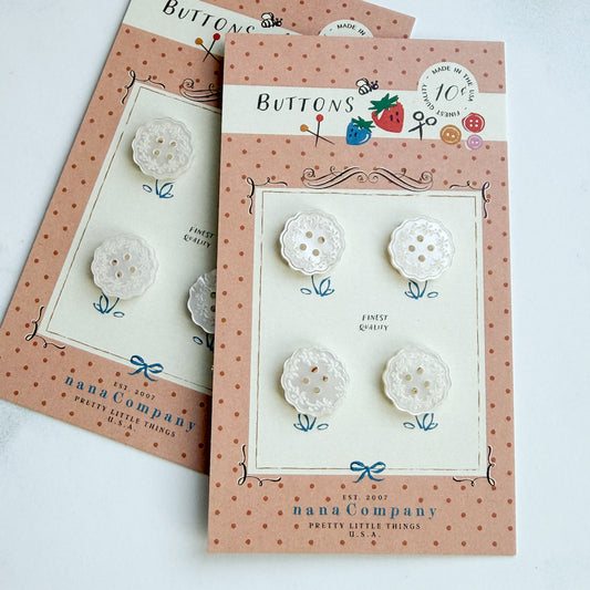 Petite Scalloped Flower Etched Buttons