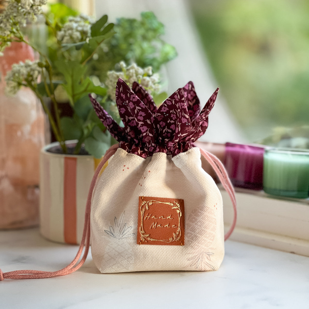 Cute Pineapple Canvas Drawstring Bag