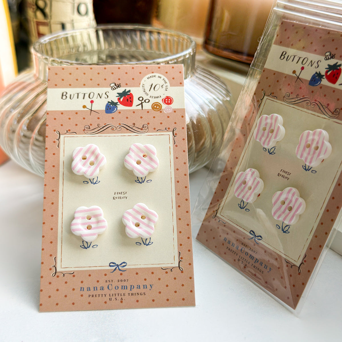 Candy Striped Buttons at nanaCompany