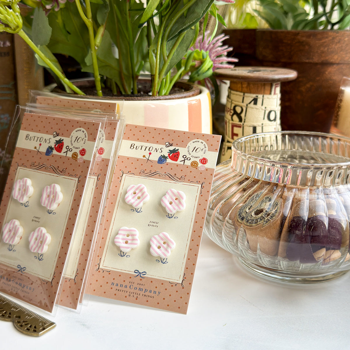 Candy Striped Buttons at nanaCompany
