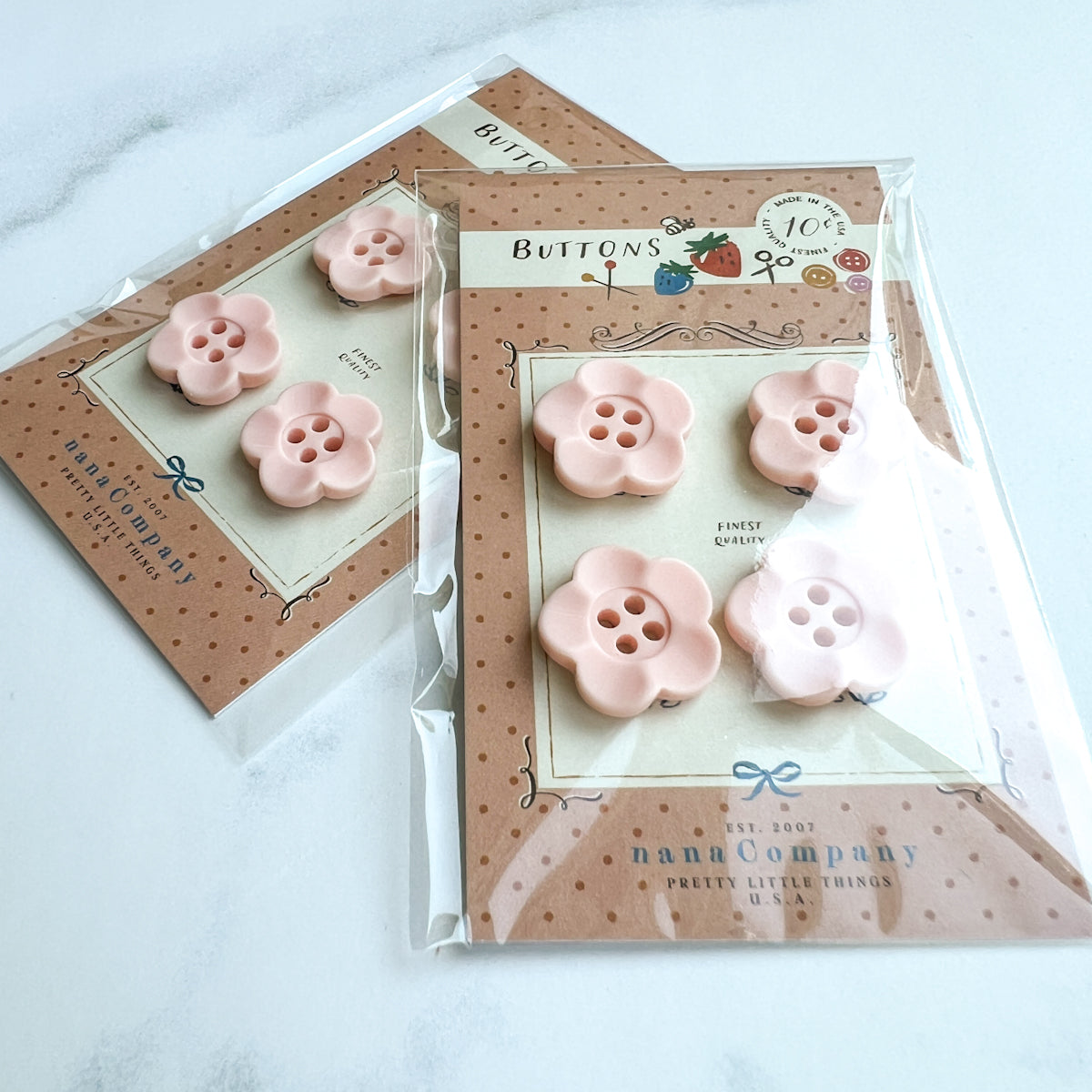 Pink Petal Flower Sewing Craft Buttons