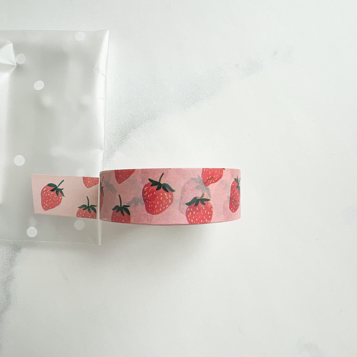 Pink Strawberry Washi Tape | Long roll