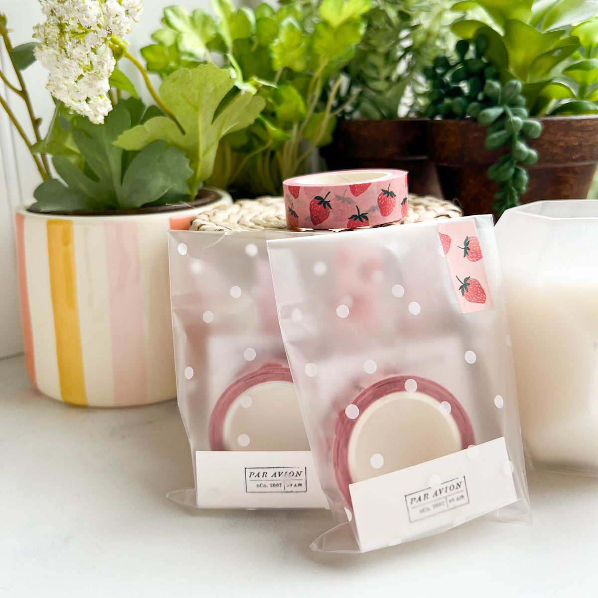 Pink Strawberry Washi Tape | Long roll