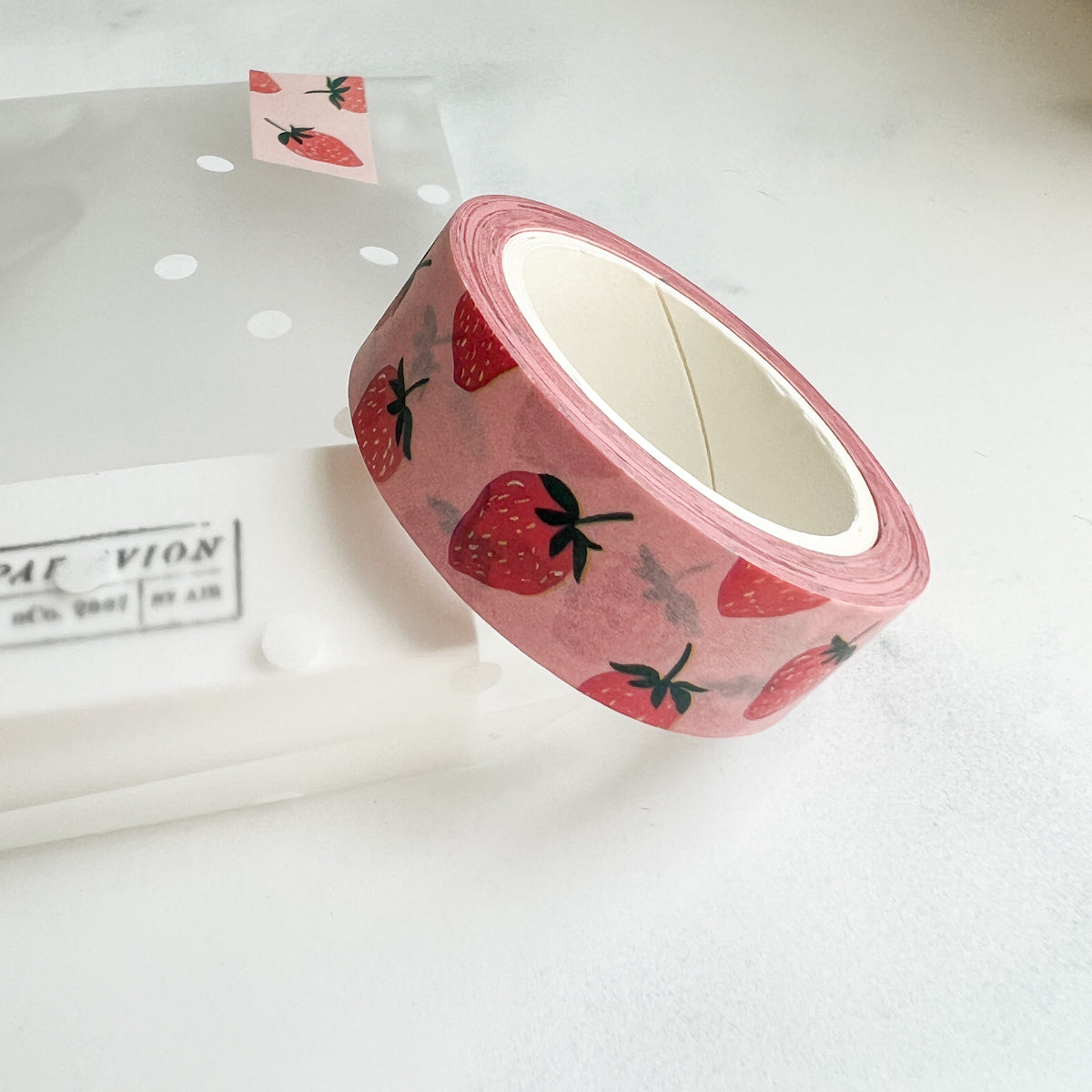 Pink Strawberry Washi Tape | Long roll
