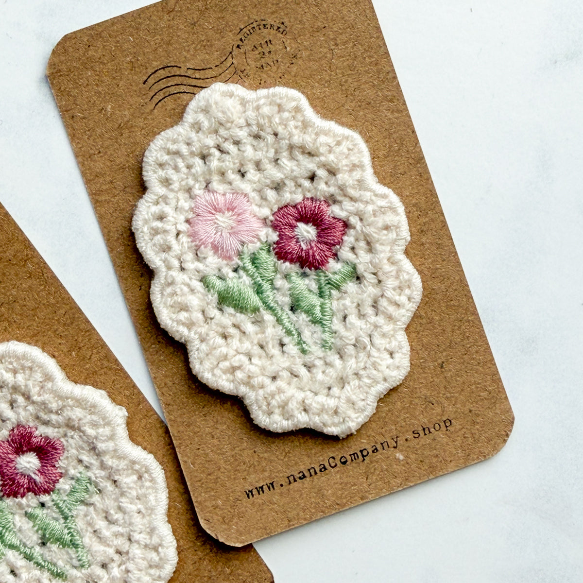 Sweet and Pretty, Small, Cream-colored Flower Stitch-on Sewing Appliqué | Choose style
