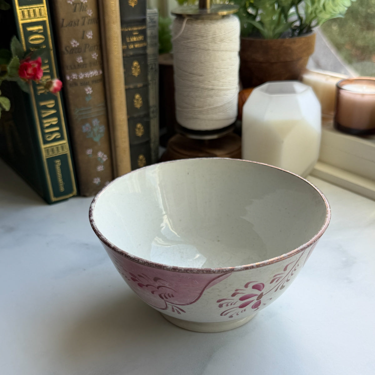 Lusterware Vintage Pink Flourish design Bowl